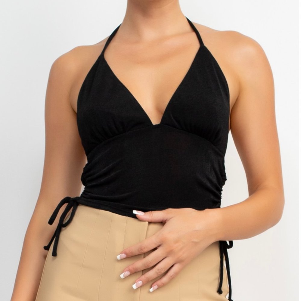 Halter Neck Ruched Top 🔥🔥🔥 - Picture 2 of 3